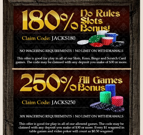 Captain Jack casino promotions